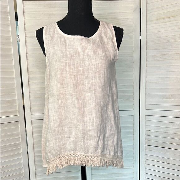 3/$25 Valentina Naldi Linen Sleeveless Tank Top Small - Picture 1 of 9